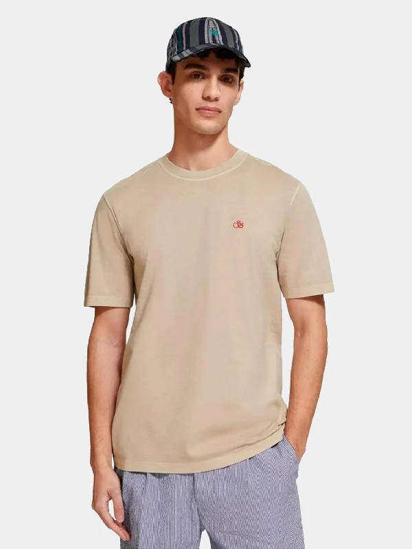 Comfy Chic Wear Garment-dyed logo crewneck t-shirt