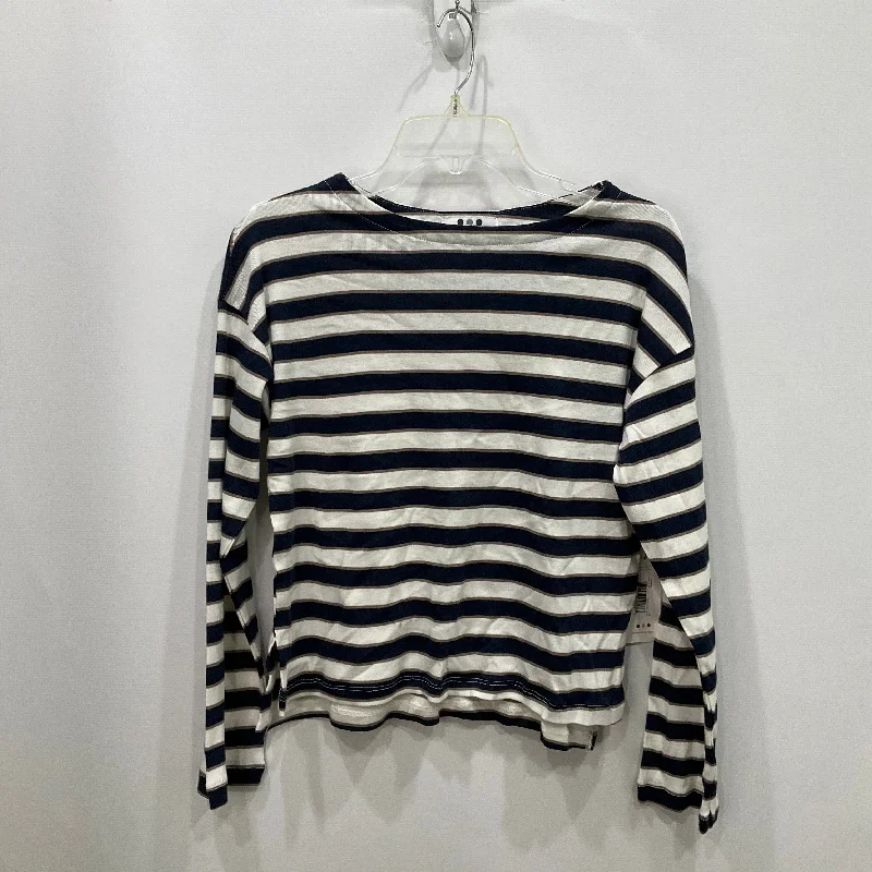 Fashionable And Versatile Top Long Sleeve By Three Dots In Striped Pattern, Size: Xs