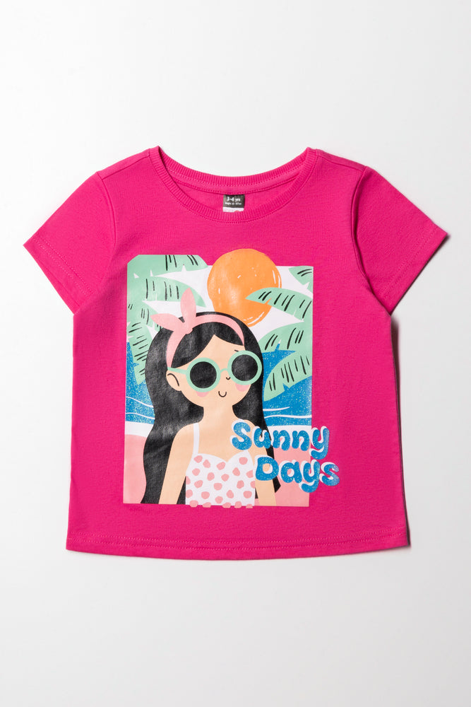 Bright Colors Sunny Days Short Sleeve T-Shirt Bright Pink
