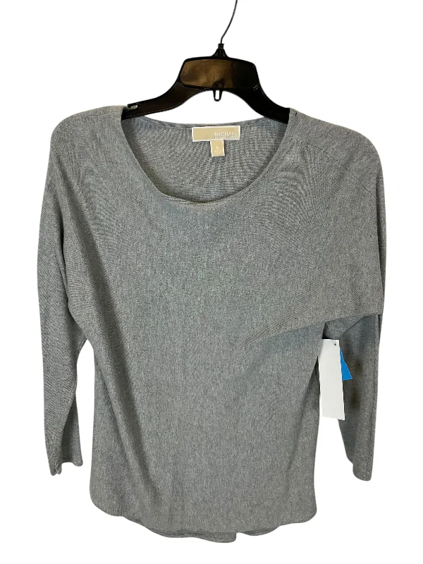 Classic Style Top Long Sleeve Designer By Michael By Michael Kors In Grey, Size: S