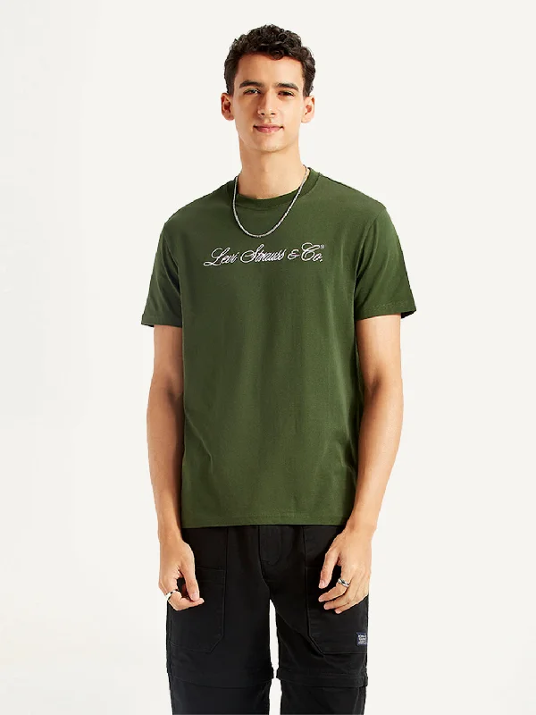 Leisure Sports Men's Typographic Print Slim Fit T-shirt