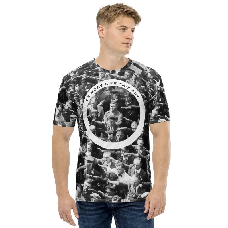 Comfortable down August Landmesser All Over Be Like This Guy Men's T-shirt
