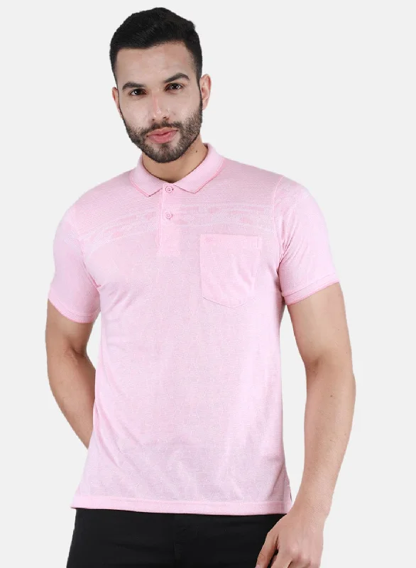 Relaxed Looks Men Pink Printed T-Shirt