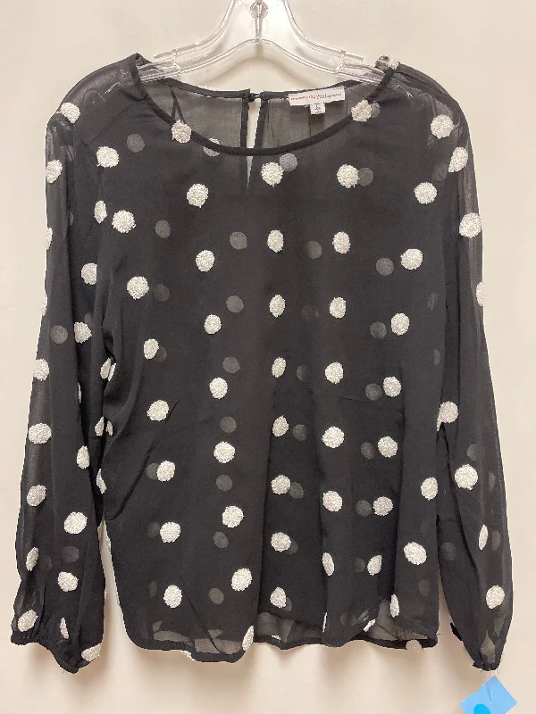 Sports And Leisure Top Long Sleeve By Clothes Mentor In Polkadot Pattern, Size: L