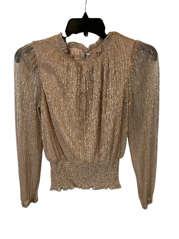 High-end Customization Top Long Sleeve By Joie In Tan, Size: S