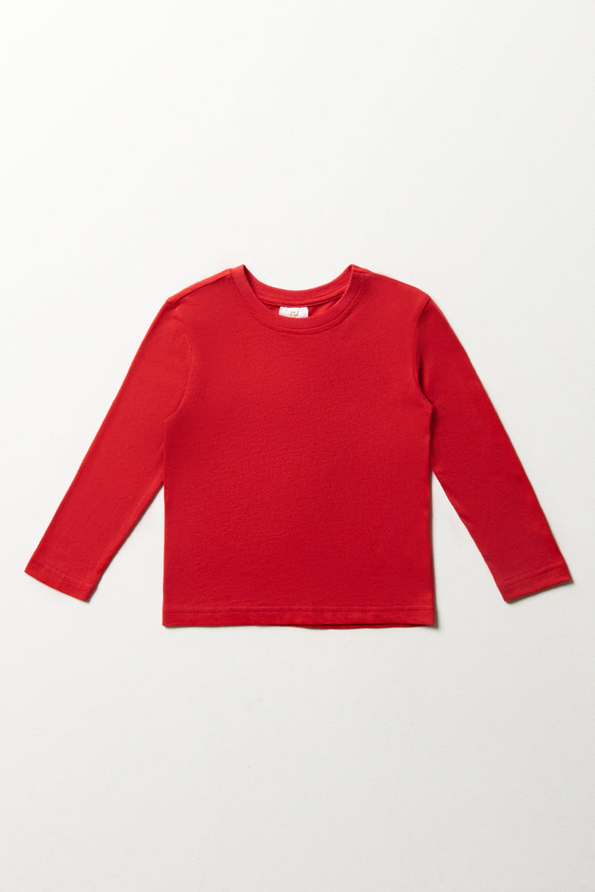 Weekend Comfort Wear Long Sleeve T-Shirt Red