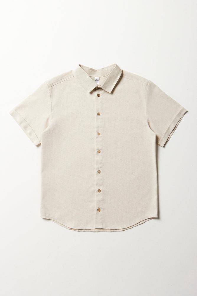 Exquisite Tailoring Short Sleeve Shirt Natural
