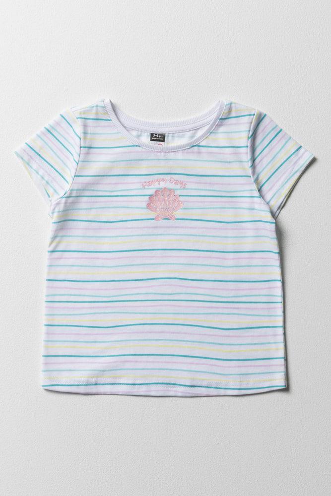 Versatile Style Short Sleeve Glitter T-Shirt Blue