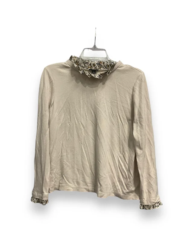Cool Summer Top Long Sleeve Basic By Ann Taylor In Cream, Size: M