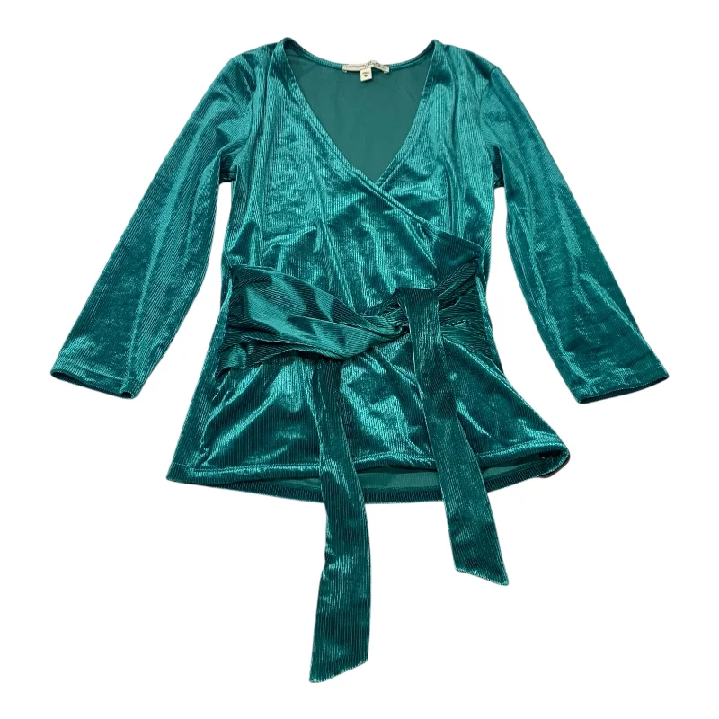 Comfortable And Versatile Top Long Sleeve By Express In Green, Size: Xs
