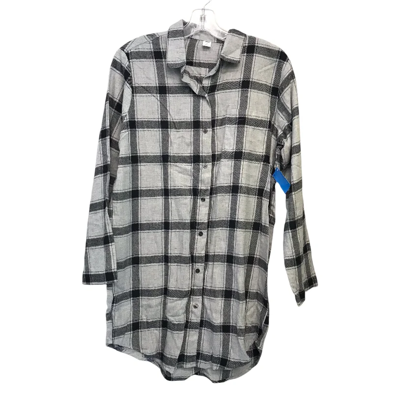 Economic Outlook Top Ls By Old Navy In Plaid Pattern, Size:S