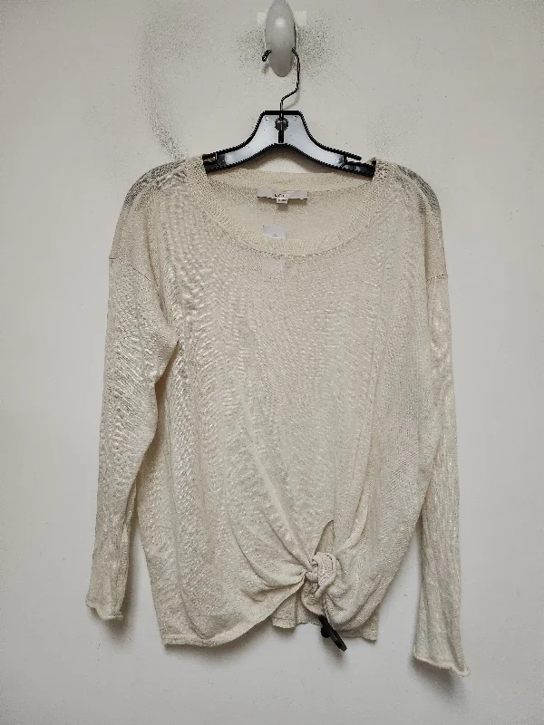 Minimal Comfort Top Long Sleeve By Loft In Tan, Size: Xs
