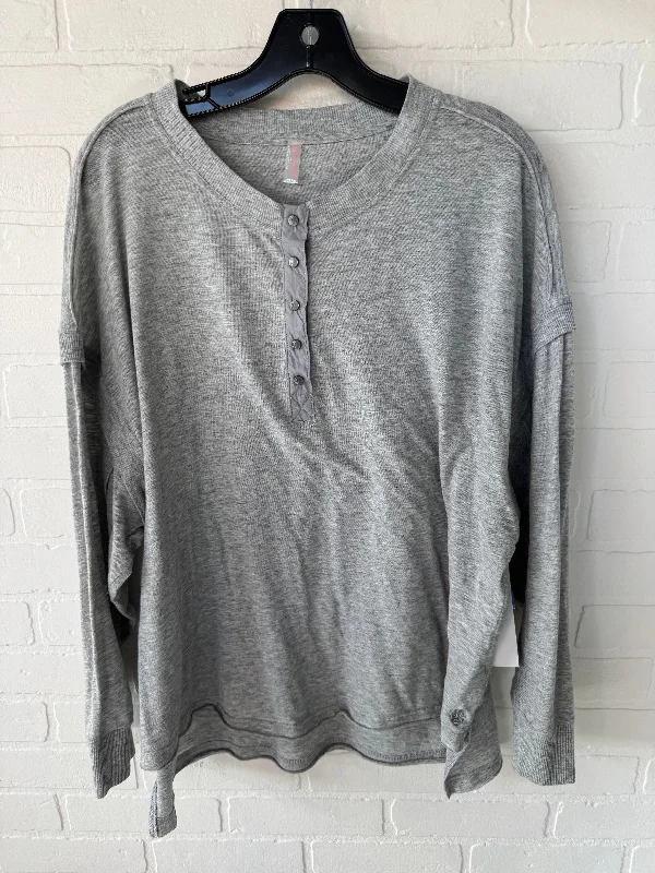 Comfortable Design Top Long Sleeve By Free People In Grey, Size: Xs