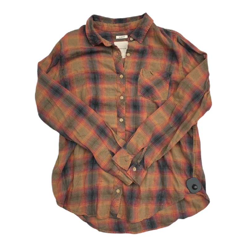 High-quality Fabrics Top Long Sleeve By Thread And Supply In Plaid Pattern, Size: L