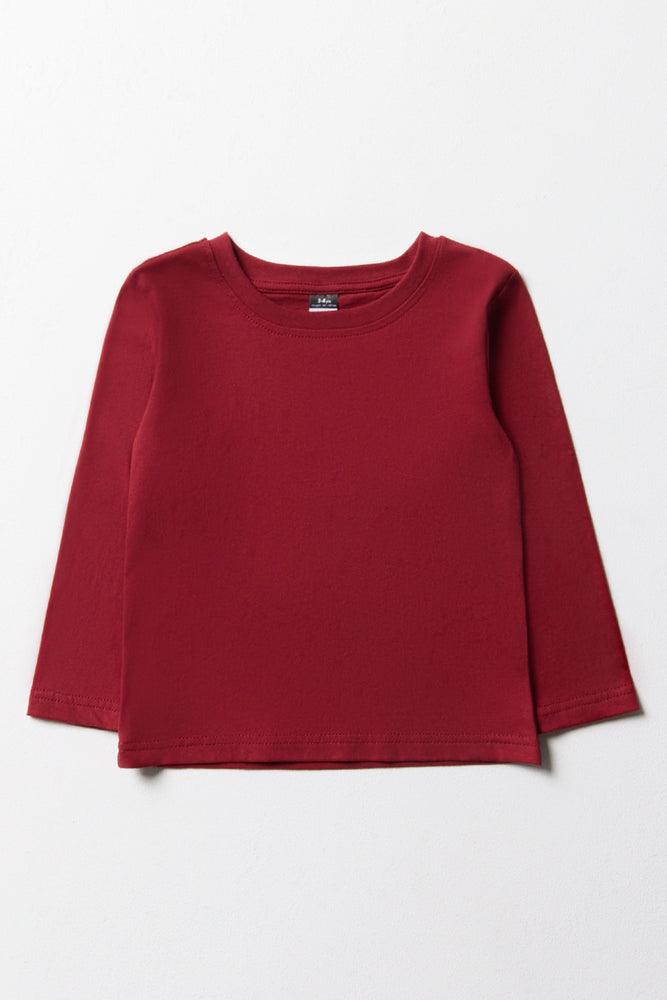 Relaxed Dresses Long Sleeve T-Shirt Red