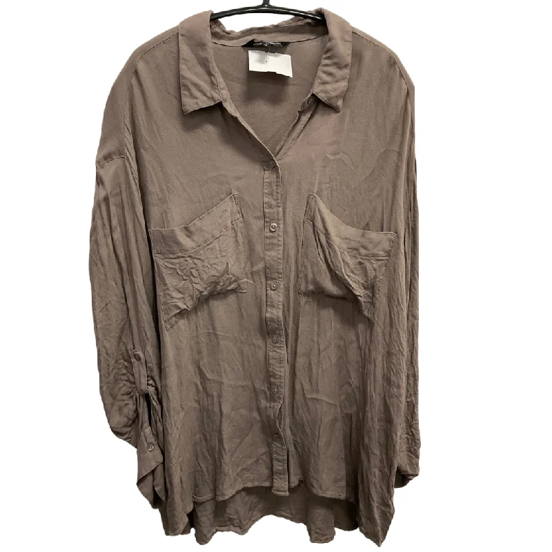 Cozy Chic Top Long Sleeve By Express In Grey, Size: Xl