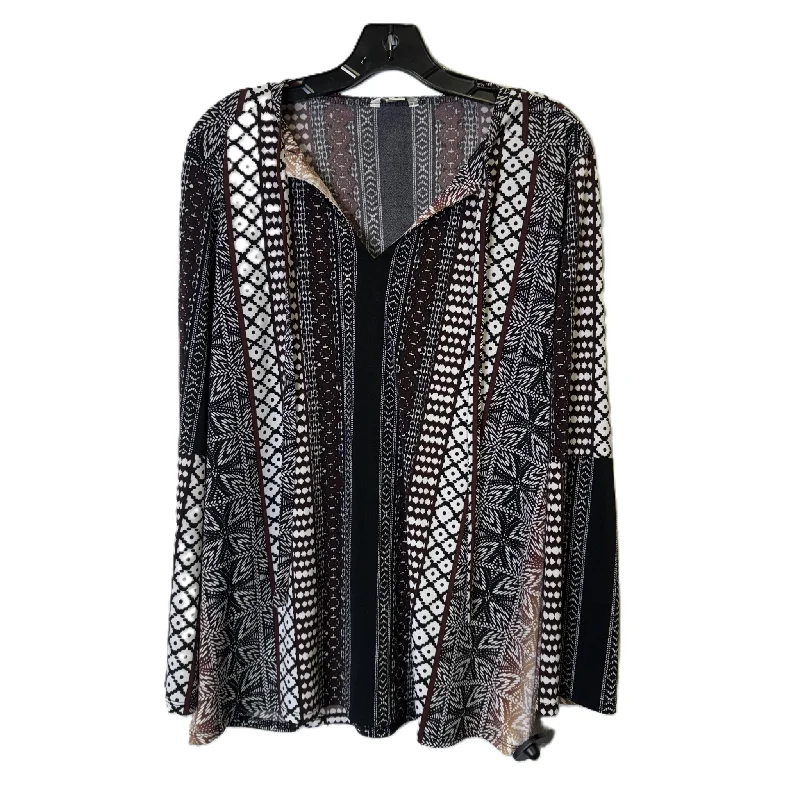 Elegant Design Top Long Sleeve By Cato In Multi-colored, Size: M