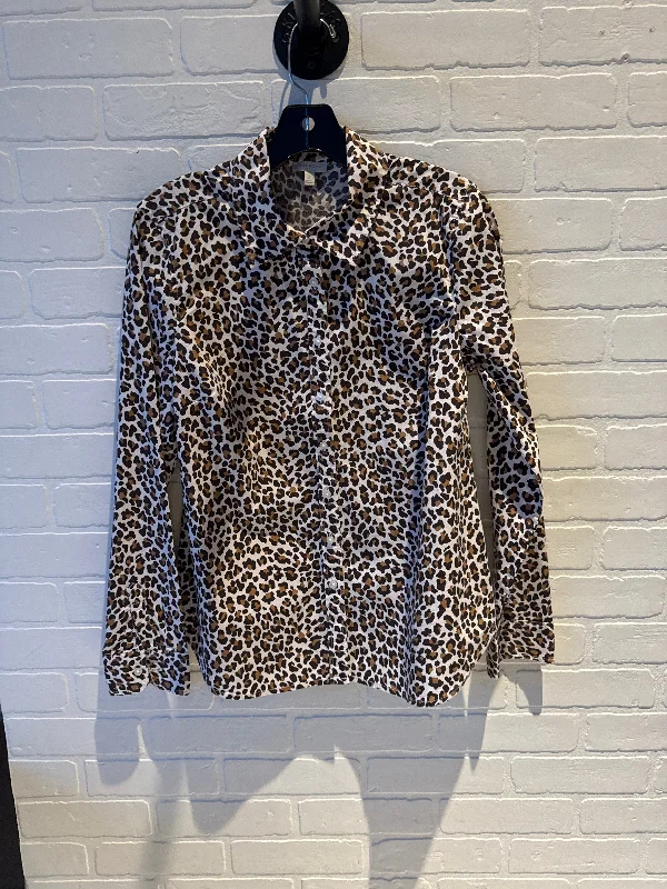 Basic Version Top Long Sleeve By Talbots In Black & White, Size: S