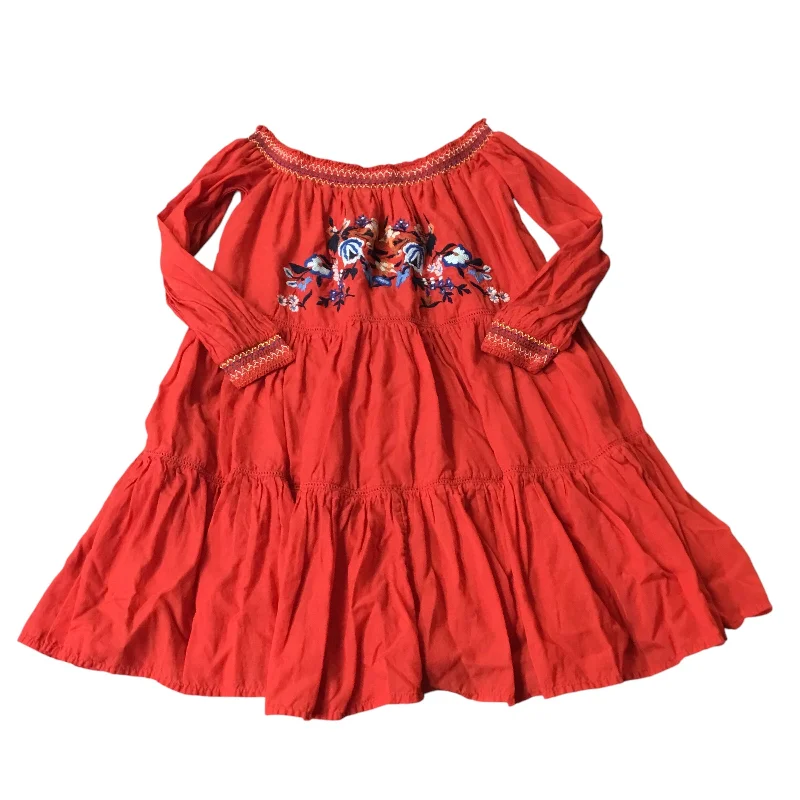 Bottom And Versatile Tunic 3/4 Sleeve By Free People In Red, Size: Xs