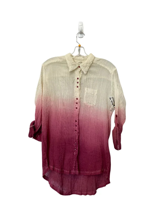 Cozy Chic Wear Top Long Sleeve By Free People In Ombre Print, Size: Xs