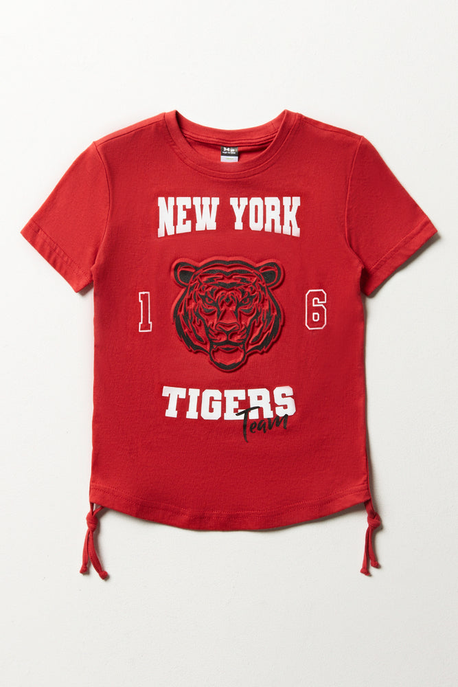 Windbreaker fashion Short Sleeve T-Shirt Red