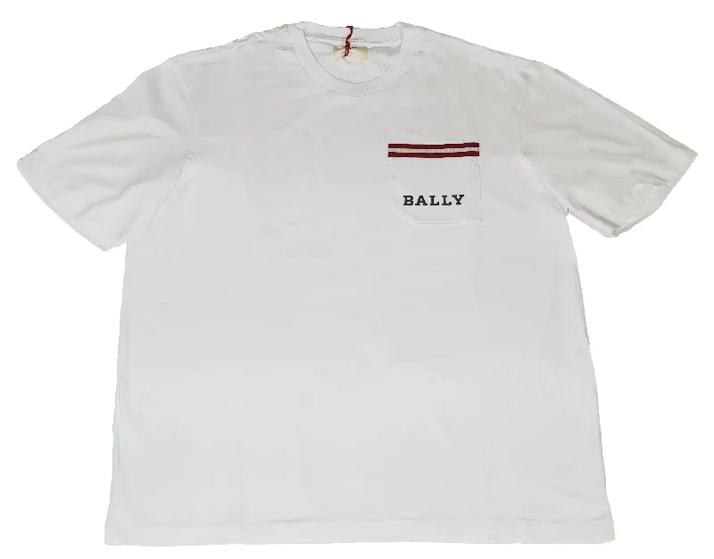 Versatile Comfort Bally 6233732 Men's Bone 100% Cotton Pocket T-Shirt