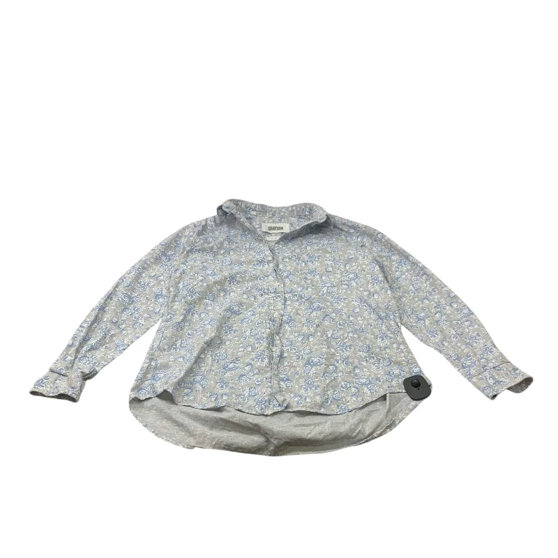 End Of The Year Top Long Sleeve By Grayson In Blue & Grey, Size: M