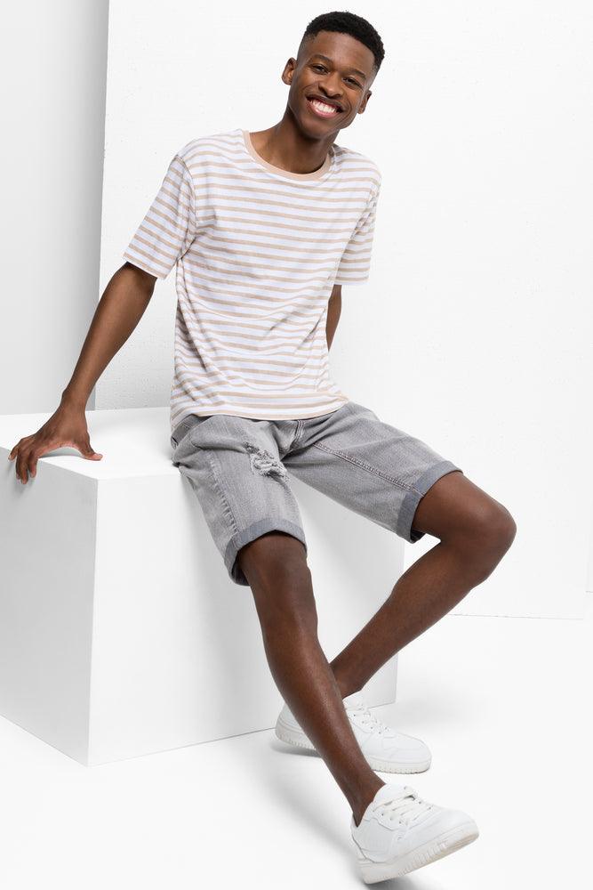 Design Trend Stripe Short Sleeve T-Shirt White