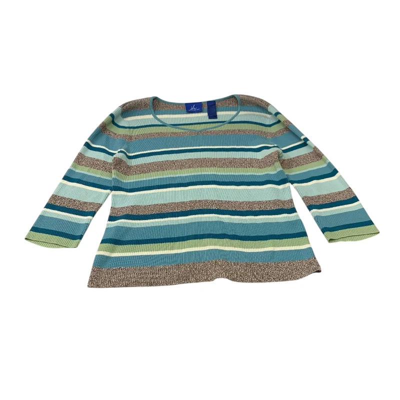 Warm Winter Series Top 3/4 Sleeve By J.H. Collectibles In Striped Pattern, Size:L