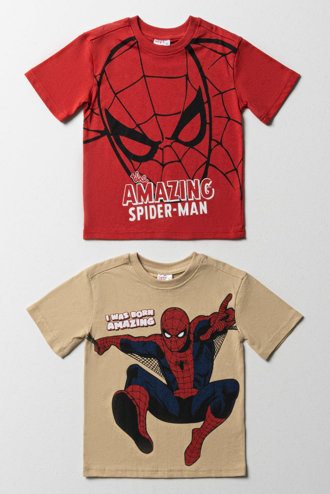 Cool Summer Spiderman 2 Pack Tshirt Stone