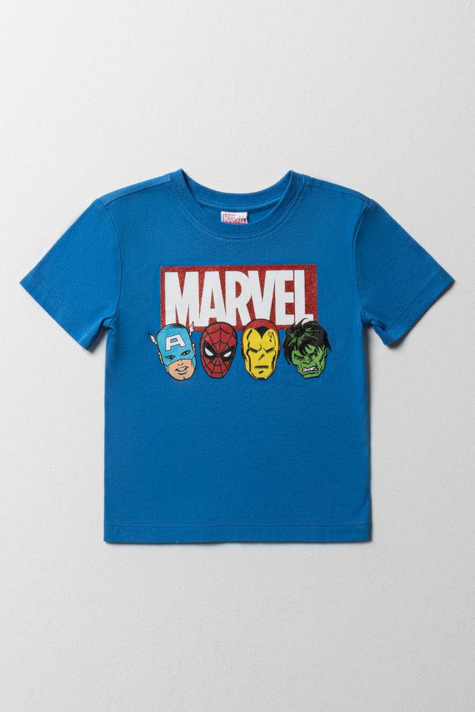 Must-have For Autumn And Winter Avengers Short Sleeve T-Shirt Bright Blue