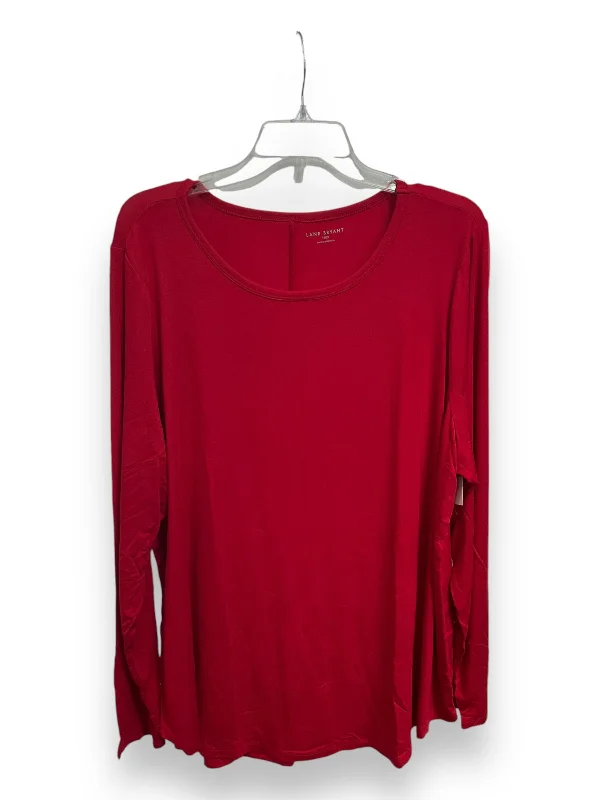 Personalized Wear Top Long Sleeve Basic By Lane Bryant In Red, Size: 2x
