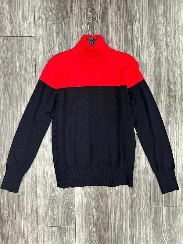 Classic Top Long Sleeve By Cynthia Rowley In Black & Red, Size: L