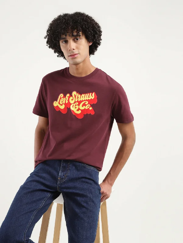 Stylish Casuals Men's Brand Logo Crew Neck T-Shirt