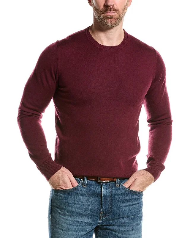Breezy Outfits Mette mens  Merino Wool Crewneck Sweater, l, Red