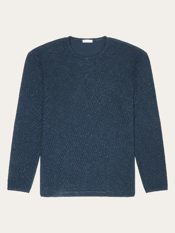 Layered Style Long sleeved structured slub sweat - GOTS/Vegan - Total Eclipse