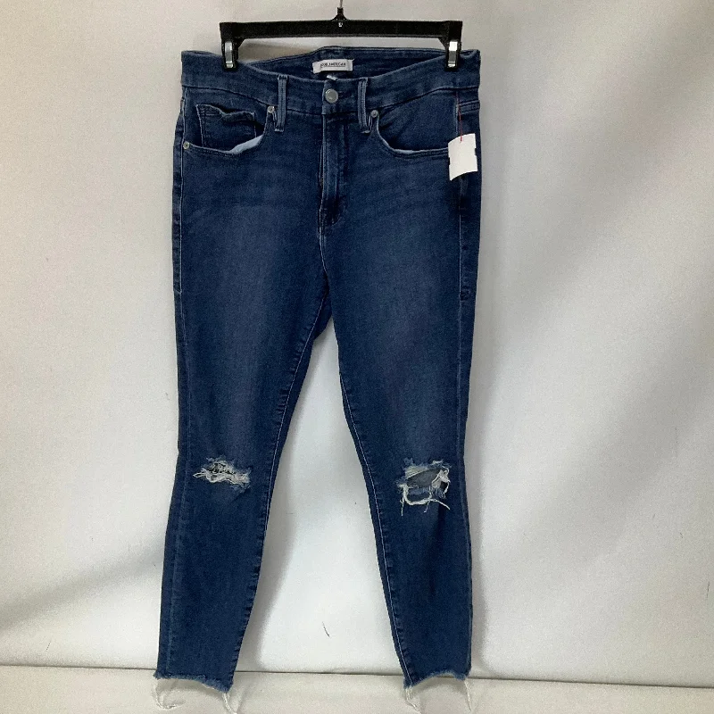 Cozy Footwear Jeans Skinny By Good American In Blue Denim, Size: 8