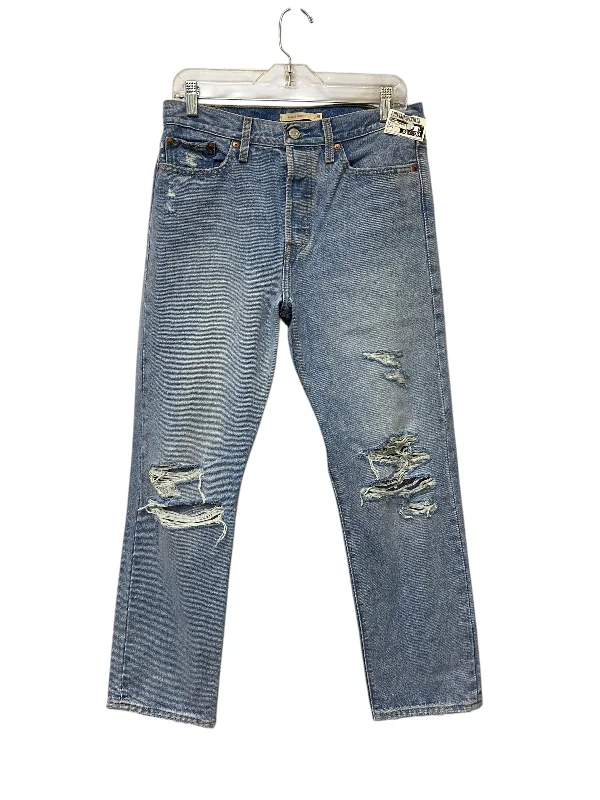 Minimal Comfort Jeans Straight By Levis In Blue Denim, Size: 8