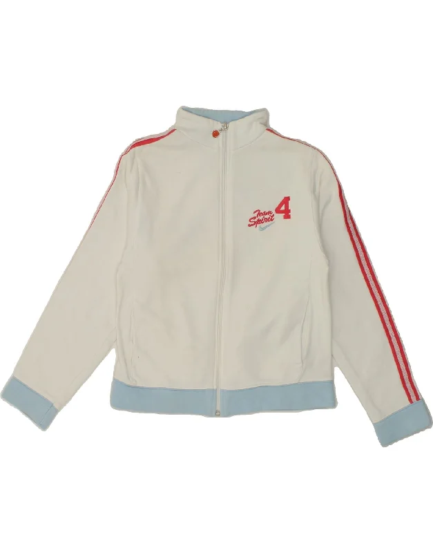 Minimal Style NIKE Girls Graphic Tracksuit Top Jacket 12-13 Years Large  White Cotton