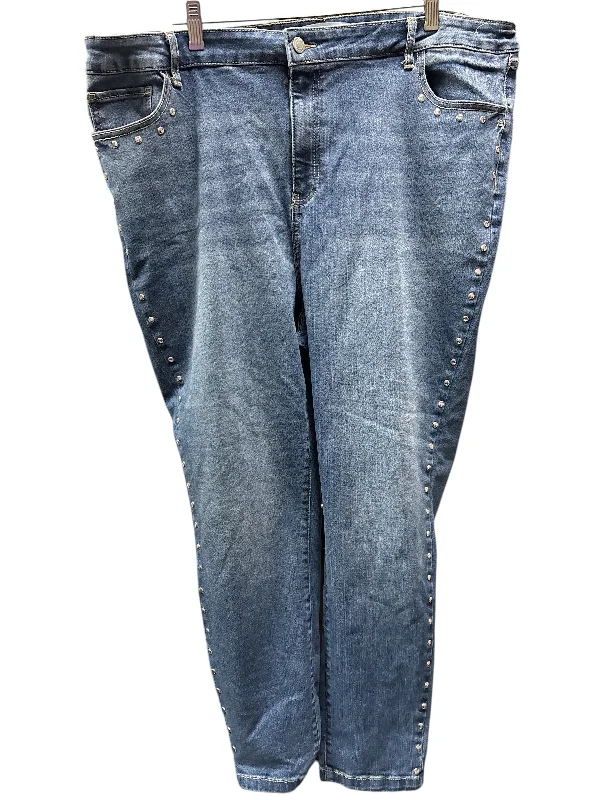 Exclusive Customization Jeans Skinny By Marc New York In Blue Denim, Size: 20