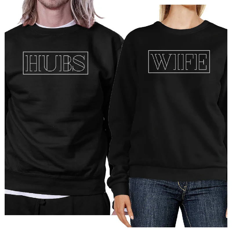 Innovative Design Hubs And Wife Matching Couple Black Sweatshirts