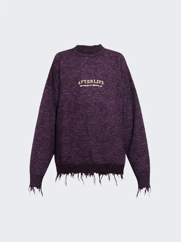Celebrity Picks Vetements Afterlife Destroyed Knitted Sweater Purple
