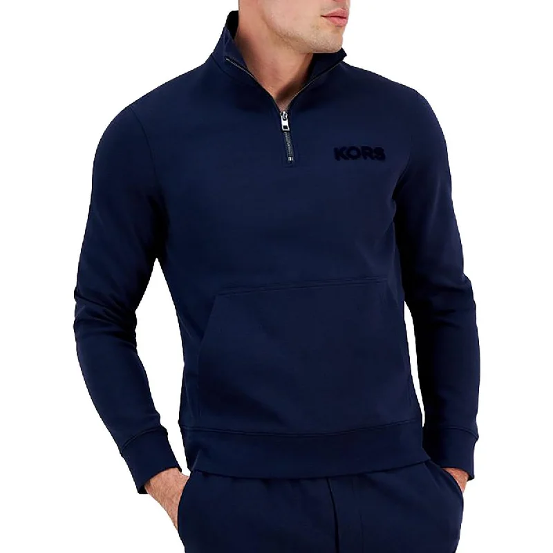 Multifunctional Style Mens Logo Cotton Stretch Pullover Sweater