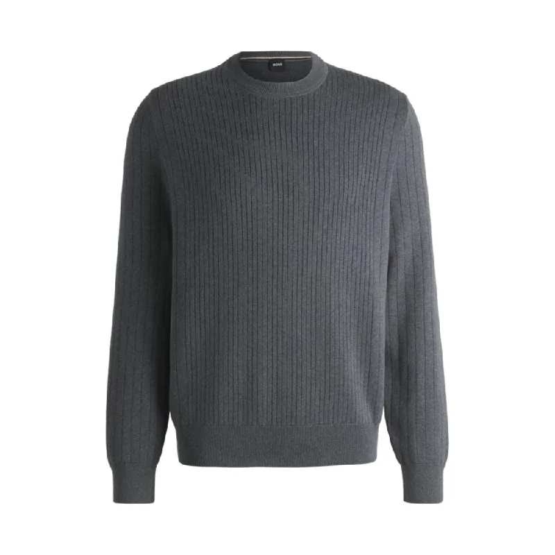 Design Must-have Cotton sweater with knitted vertical stripes in regular fit