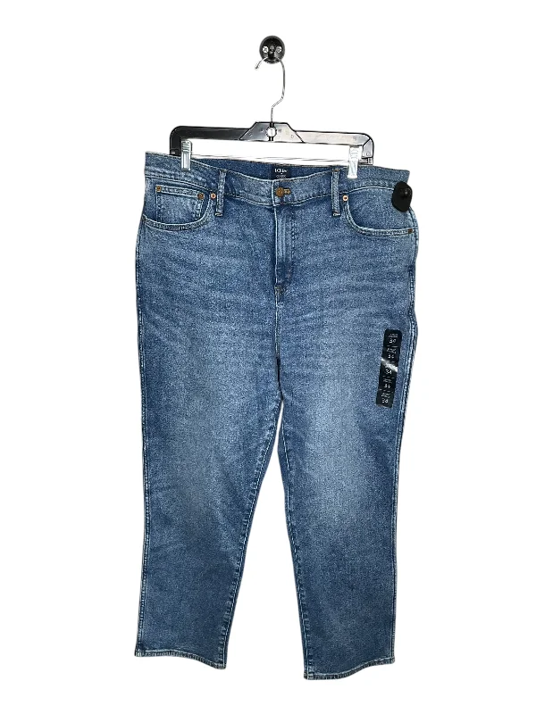 Comfortable Tops Jeans Straight By J. Crew In Blue Denim, Size: 18
