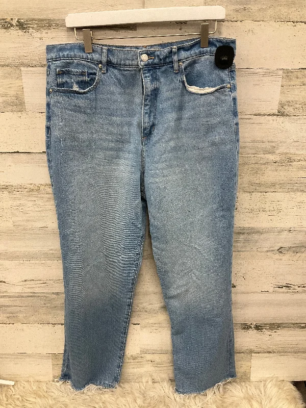 Casual Chic Wear Jeans Straight By Loft In Blue Denim, Size: 14