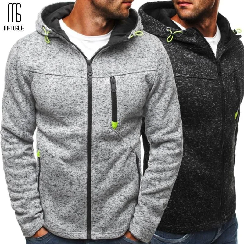 Casual Ease Manoswe Men Sports Casual Wear Zipper COPINE Fashion Tide Jacquard Hoodies Fleece Jacket Fall Sweatshirts Autumn Winter Coat