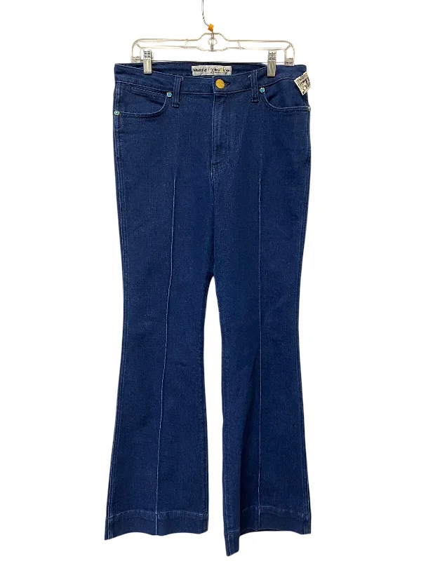 Fashionable Ease Jeans Boot Cut By Wrangler In Blue Denim, Size: 30