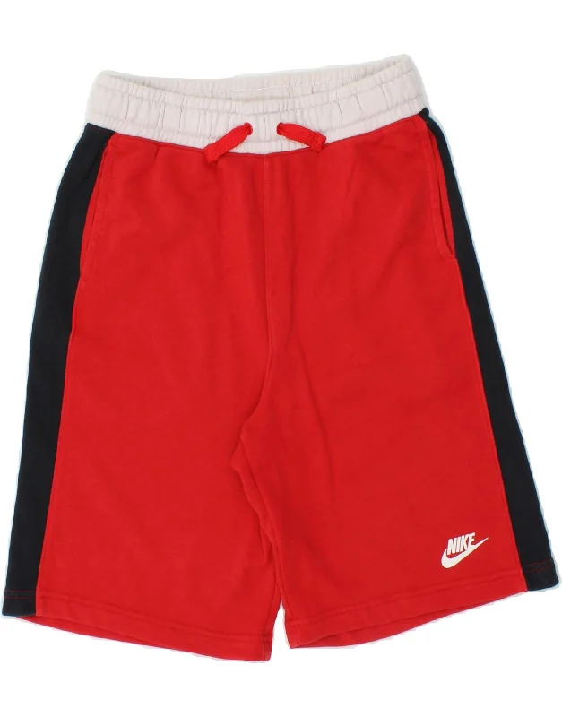 Fashion Must-have NIKE Boys Sport Shorts 13-14 Years XL Red Colourblock