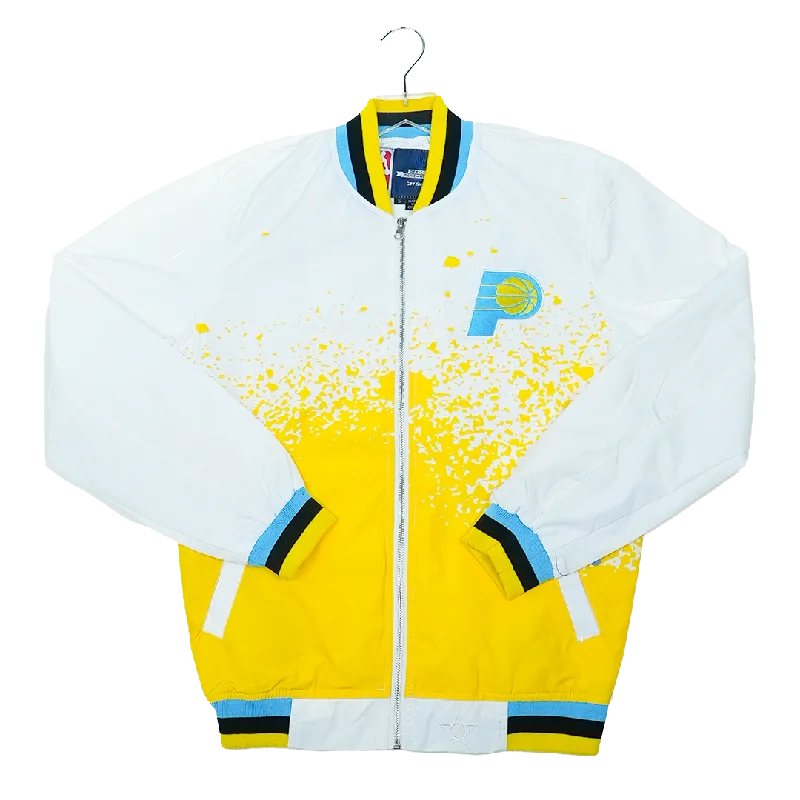 Cozy Fitting Adult Indiana Pacers 24-25' CITY EDITION Nylon Bomber Jacket in White by J.H. Designs